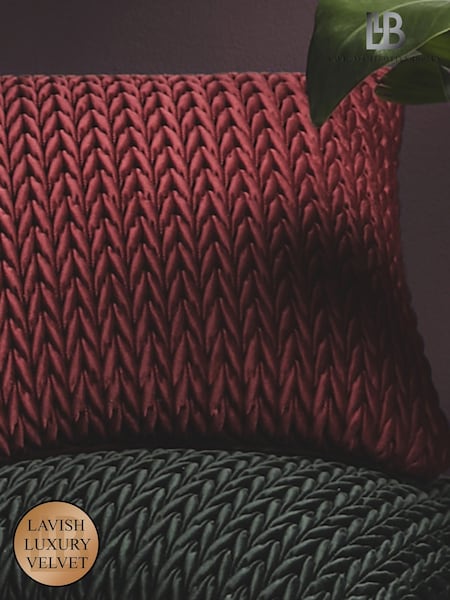 Laurence Llewelyn-Bowen Red Amory Velvet Filled Cushion (N14537) | £18