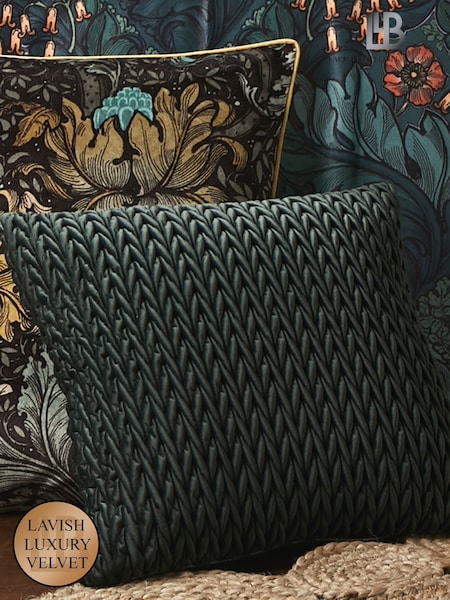 Laurence Llewelyn-Bowen Green Amory Velvet Filled Cushion (N14538) | £18