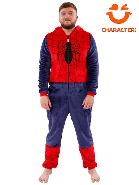 Character Red Marvel Spiderman Hooded Fleece All In One (N14568) | £41