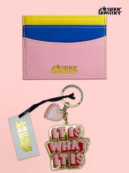 Eleanor Bowmer Yellow 'It is what it is' Keyring and Purse Cardholder Set (N14989) | £25