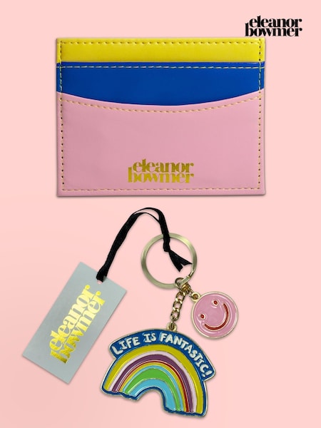 Eleanor Bowmer Yellow 'Life is Fantastic' Keyring and Purse Cardholder Set (N15004) | £25