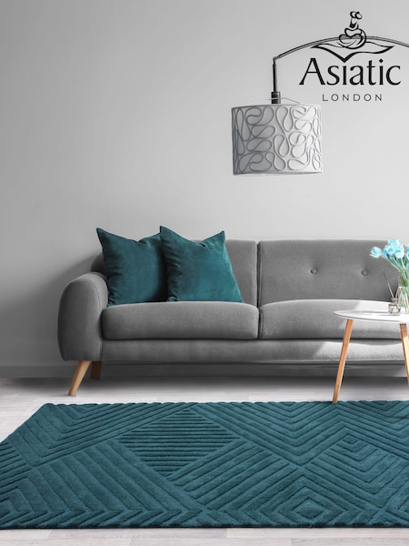 Asiatic Rugs Teal Blue Hague Rug (N15641) | £151 - £429