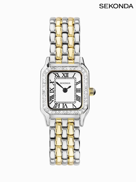 Sekonda Womens Monica 20mm Analogue Silver Tone Watch With Two Tone Case And Alloy Bracelet With White Dial (N15703) | £65