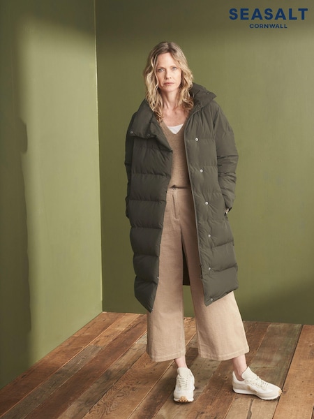 Seasalt Cornwall Green Holywell Bay Waterproof Coat (N15919) | £225
