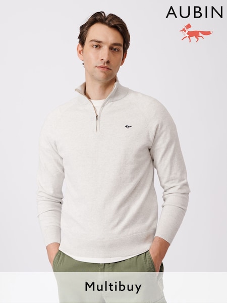 Aubin Bonby Quarter Zip Cotton Jumper (N16264) | £79