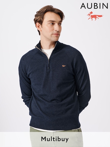 Aubin Bonby Quarter Zip Cotton Jumper (N16265) | £79