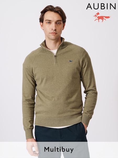 Aubin Bonby Quarter Zip Cotton Jumper (N16267) | £79