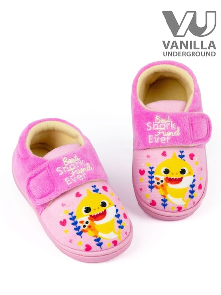 Vanilla Underground Pink Baby Shark Baby Shark Winter Slippers (N16739) | £15
