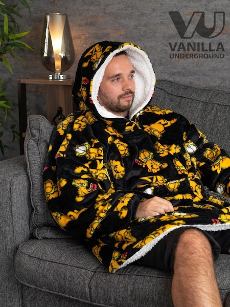 Vanilla Underground Mid Black Garfield Adult Blanket Hoodie (N16763) | £38
