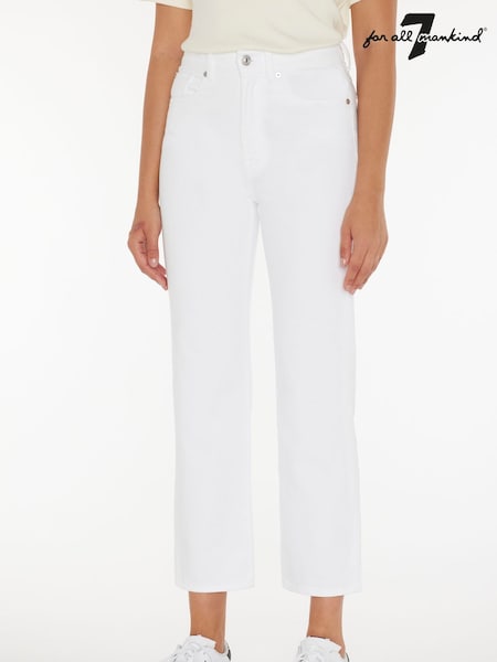 7 For All Mankind Logan Stovepipe White Jeans (N16855) | £200
