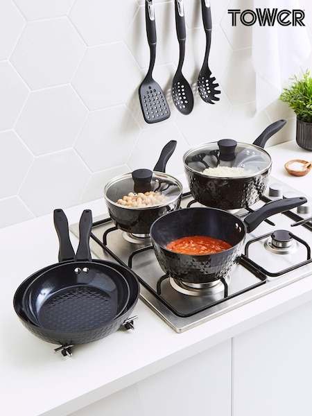 Tower 5 Piece Black Diamond Cookware Set (N16885) | £100