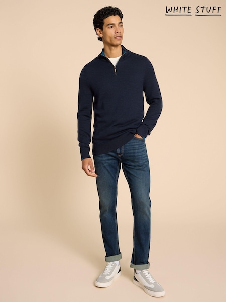 White Stuff Blue Camo Newport Merino Funnel Jumper (N17137) | £70