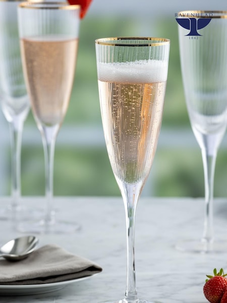 Ravenshead Roma Champagine Flute Glasses Set of 4 (N17359) | £38
