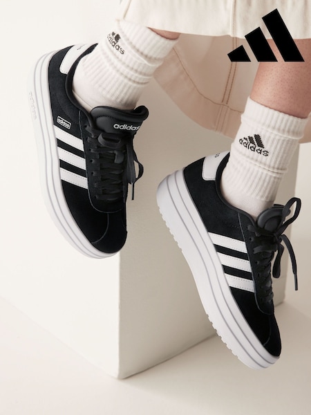 adidas Black/White VL Court Bold Trainers (N17464) | £45