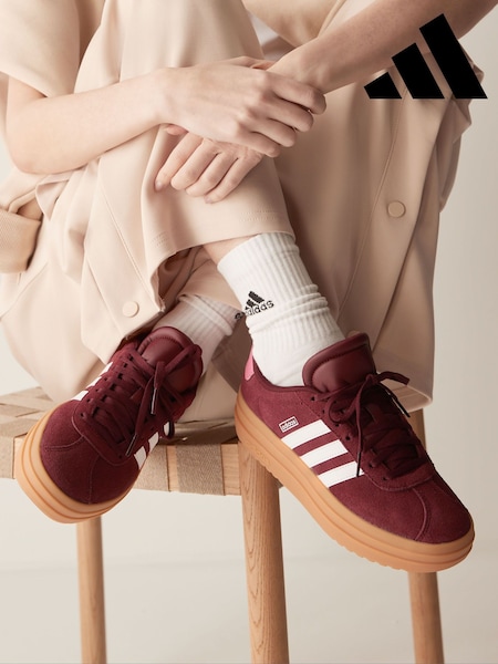 adidas Burgundy Red VL Court Bold Trainers (N17466) | £45