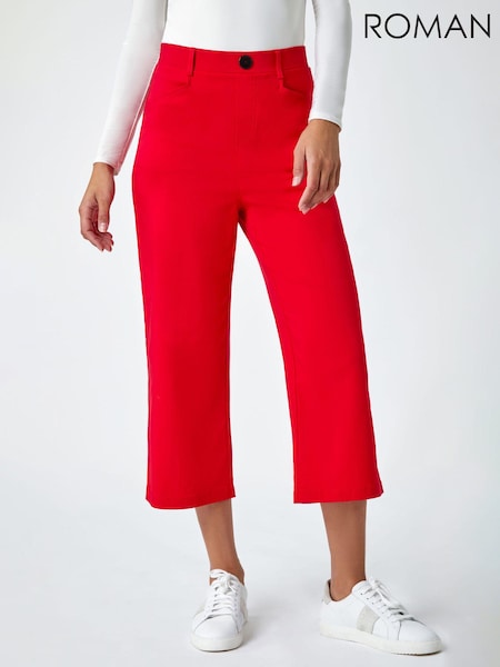 Roman Red Cropped Stretch Culottes (N18134) | £32