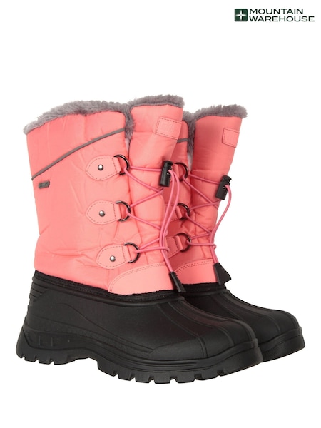 Mountain Warehouse Pink/Black Kids Whistler Sherpa Lined Snow Boots (N18224) | £32