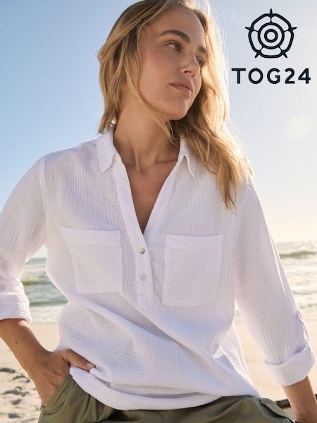 Tog 24 White Cruise Long Sleeve 100% Cotton Shirt (N18679) | £45