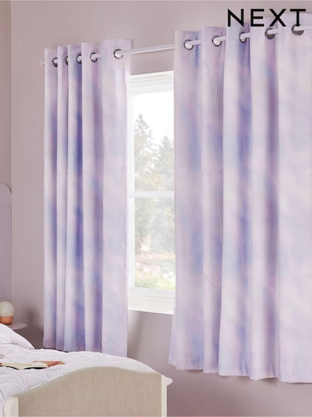 Lilac Purple Ombre Eyelet Blackout Curtains (N18997) | £45 - £75