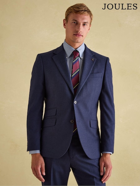 Joules Blue Slim Fit Flannel Suit Jacket (N20089) | £130