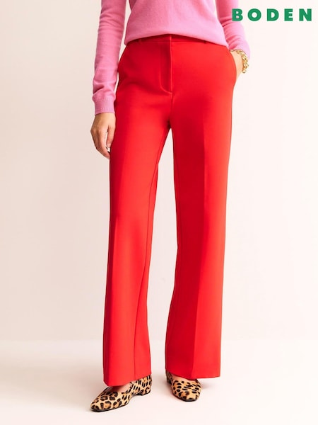 Boden Red Westbourne Ponte Trousers (N20225) | £80