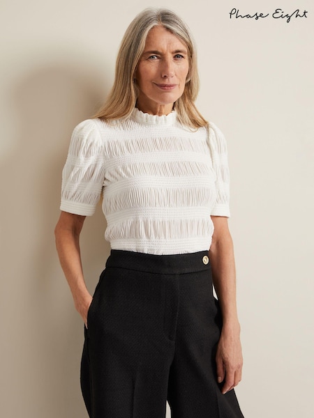 Phase Eight Cream Textured Samiha Blouse (N20845) | £49