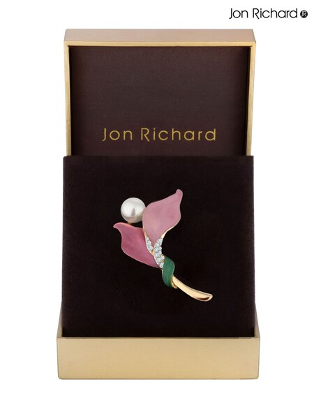 Jon Richard Gold Tone Gift Boxed Enamel Flower Brooch (N21495) | £15