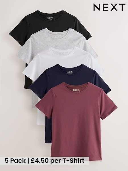Core - Slimline Crew Neck T-shirts 5 Pack