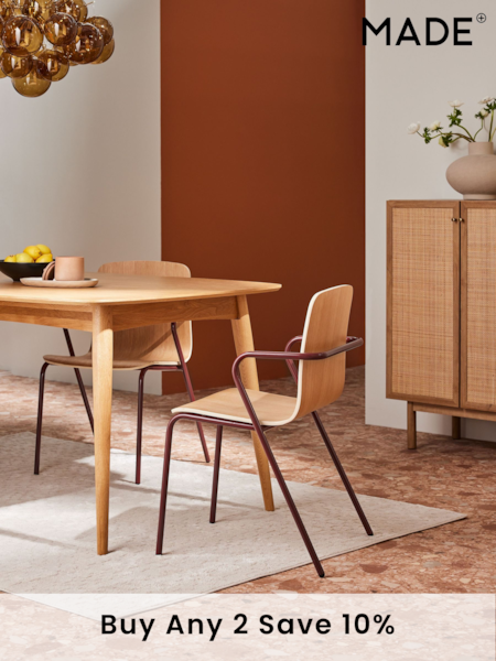 MADE.COM Set of 2 Burgundy Red Sadie Dining Chairs (N22146) | £199