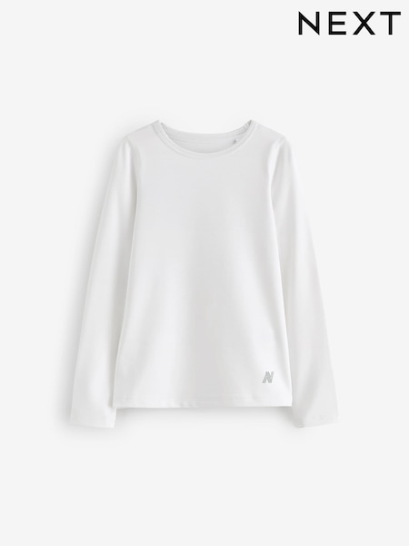 White Long Sleeve Base Layer Top (3-16yrs) (N22184) | £10 - £16