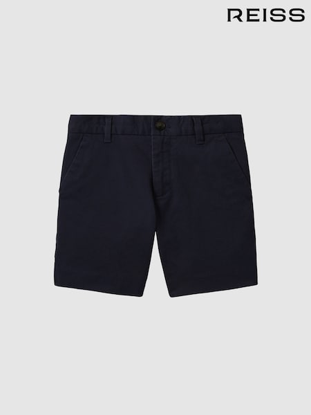 Reiss Navy Wicket 13-14 yrs Cotton Chino Shorts with Stretch (N22867) | £28