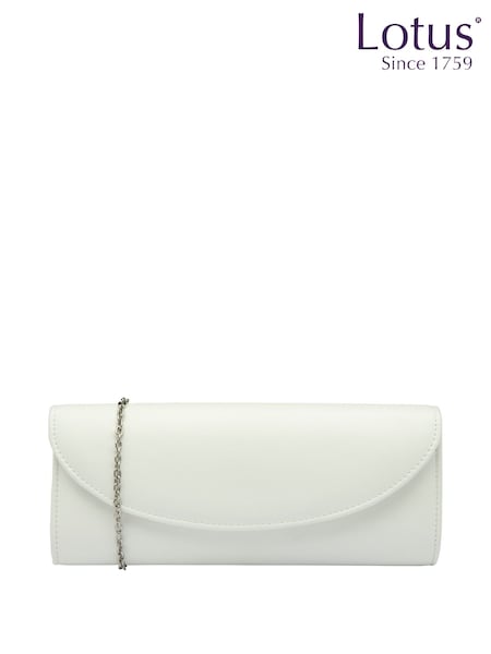 Lotus White Clutch Bag with Chain (N23072) | £50