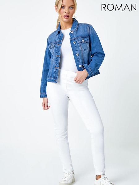 Roman Blue Chrome Petite Bleached Denim Jacket (N23186) | £44
