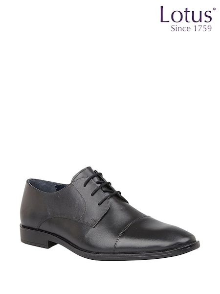 Lotus Onyx Black Leather Derby Shoes (N23428) | £50