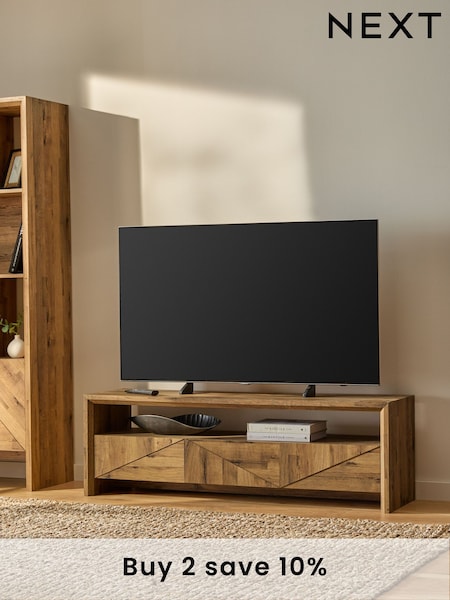 Dark Bronx Bronx Marquetry Oak Effect Up To 60 Inch TV Unit (N23694) | £350