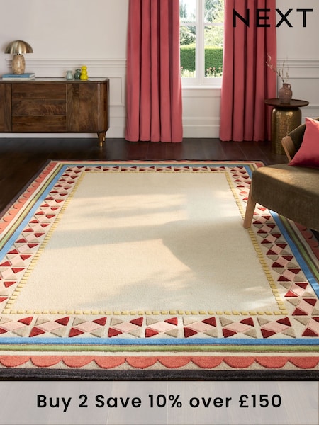 Natural Chester Border Rug (N23709) | £95 - £275