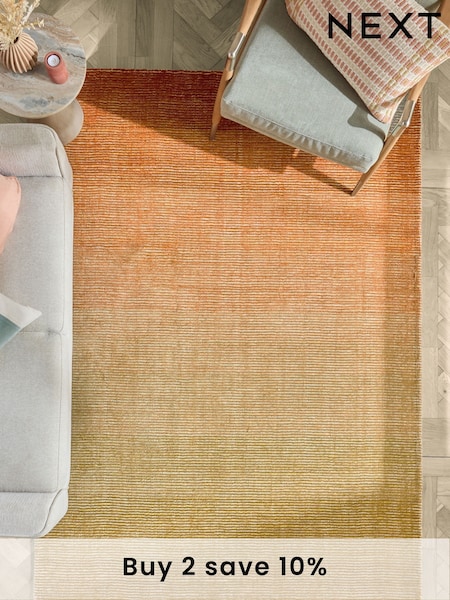 Green/Orange Ezra Striped Rug (N24309) | £80 - £300