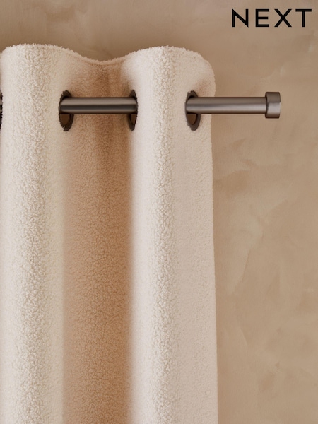 Natural Cosy Borg Eyelet Lined Curtains (N24376) | £70 - £160
