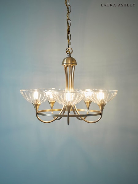 Laura Ashley Antique Brass Wellham 5 Light Pendant Light (N24504) | £170