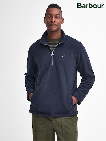 Barbour® Navy Quarter Zip Essentials Fleece (N24917) | £100