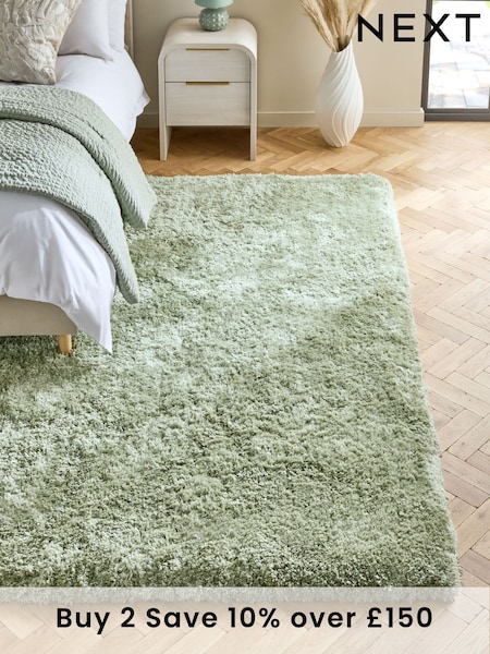 Sage Green Sumptuously Soft Rug (N24921) | £70 - £290