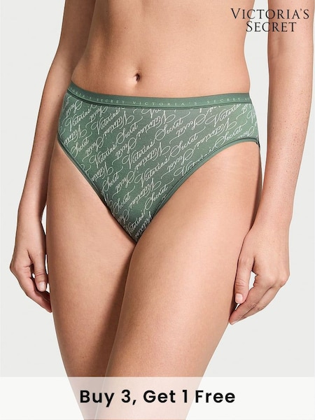 Victoria's Secret Faded Sage Green Script Brief Knickers (N25066) | £9