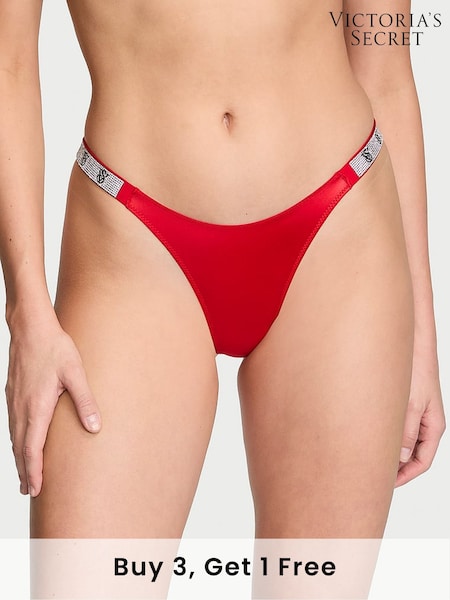 Victoria's Secret Lipstick Red Brazilian Shine Strap Knickers (N25076) | £20