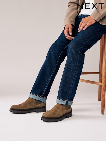 Stone Cleated Chelsea Boots (N25130) | £60