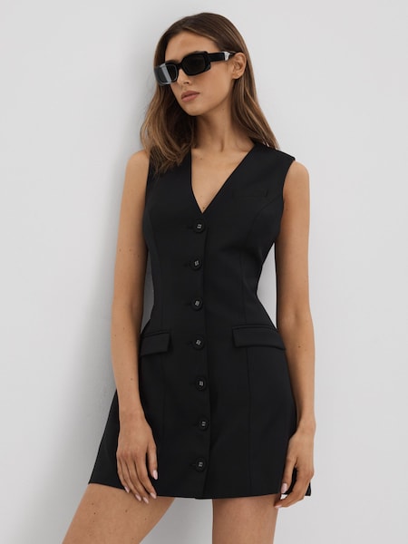 Black - Anna Quan Single Breasted Mini Dress