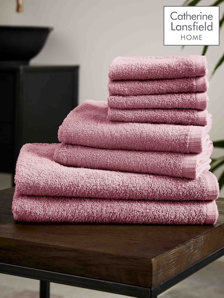 Catherine Lansfield Pink Quick Dry 100% Cotton Towel Set (N25718) | £23