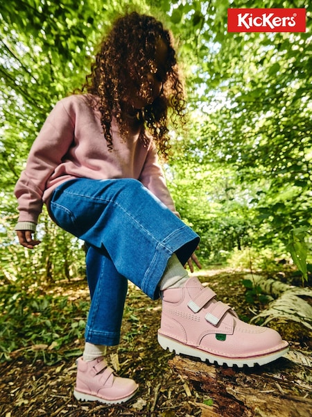 Kickers Light Pink Hi Roll Light Infant Shoes (N25799) | £58