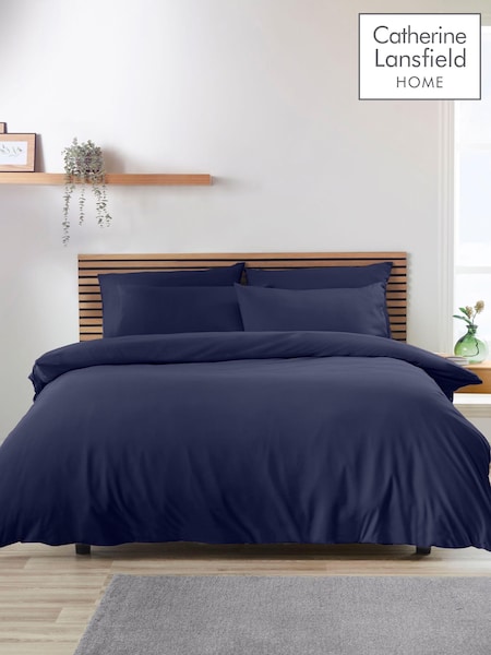 Catherine Lansfield Navy Blue So Soft Easy Iron Duvet Cover Set (N25836) | £15 - £30