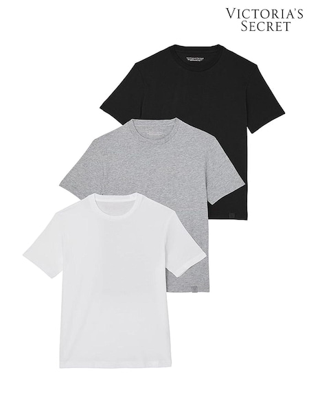 Victoria's Secret Black/White/Grey 3 Pack Cotton T-Shirts (N26125) | £45