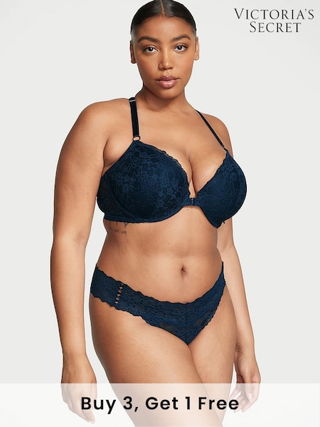 Victoria's Secret Noir Navy Blue Thong Knickers (N26168) | £9